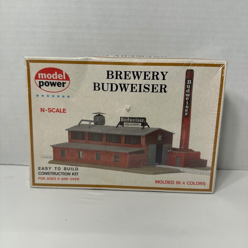Model Power 1509 Budweiser Brewery N Scale Building Kit Sealed Vintage